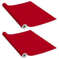 Produktbild för Dekorplast 2 st röd 500x90 cm PVC
