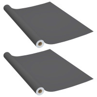 Produktbild för Dekorplast 2 st grå 500x90 cm PVC