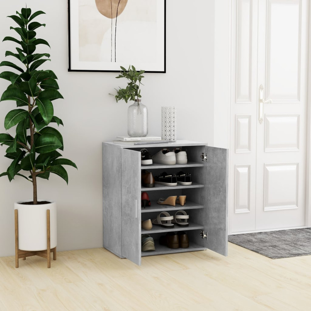 Produktbild för Skoskåp betonggrå 60x35x70 cm konstruerat trä