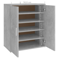 Produktbild för Skoskåp betonggrå 60x35x70 cm konstruerat trä