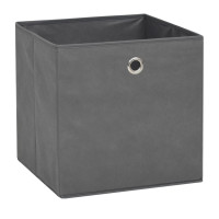 Produktbild för Förvaringslådor 4 st non-woven tyg 32x32x32 cm grå