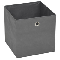 Produktbild för Förvaringslådor 4 st non-woven tyg 32x32x32 cm grå