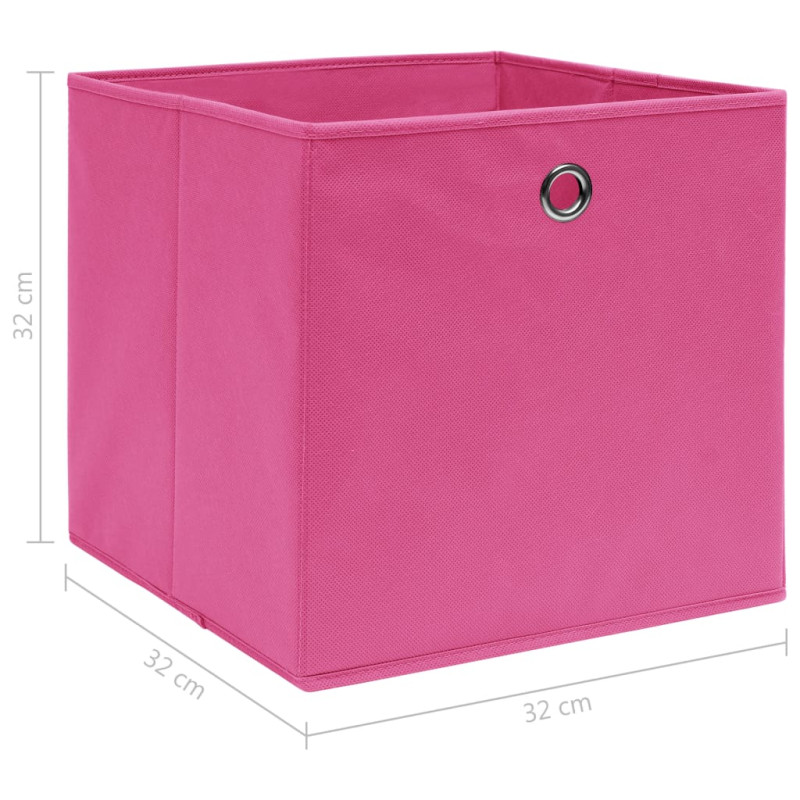 Produktbild för Förvaringslådor 4 st rosa 32x32x32 cm tyg