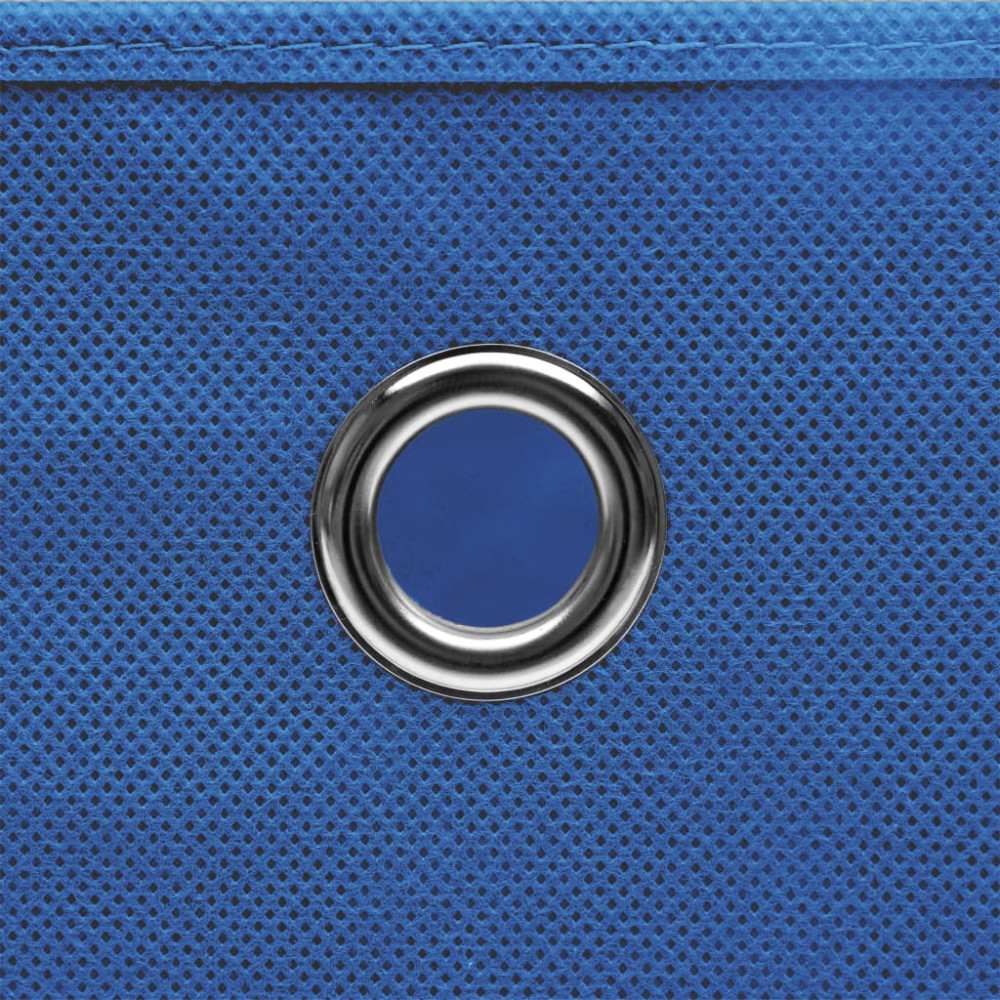 Produktbild för Förvaringslådor med lock 4 st blå 32x32x32 cm tyg