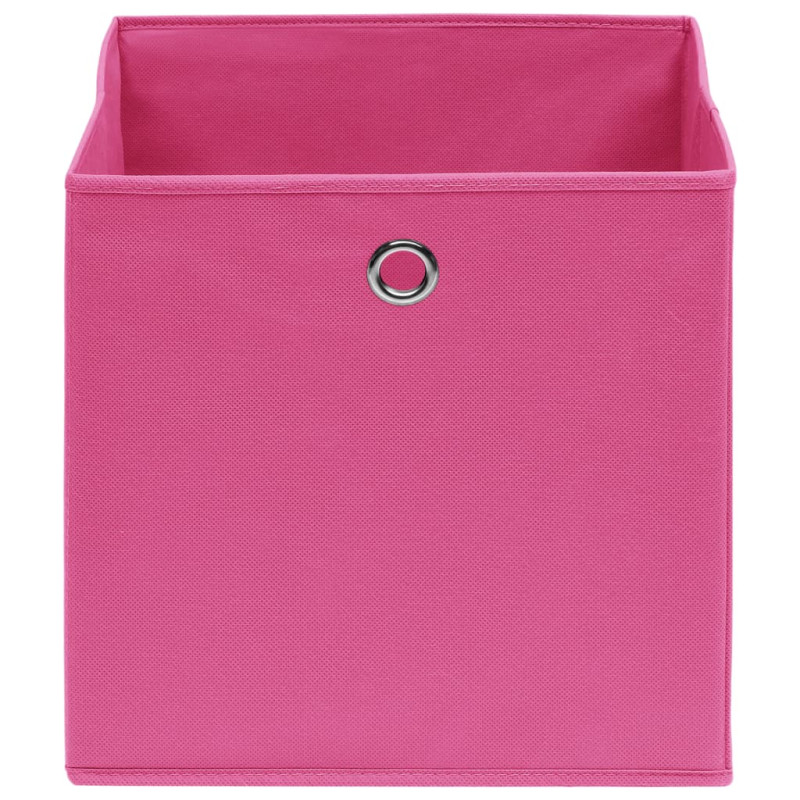 Produktbild för Förvaringslådor 10 st rosa 32x32x32 cm tyg