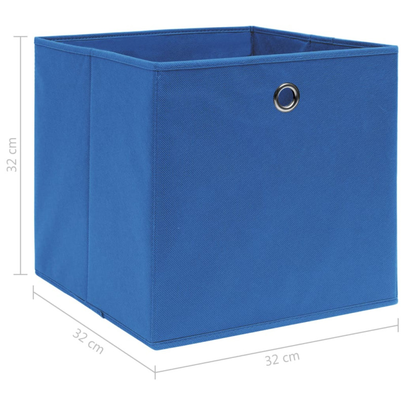 Produktbild för Förvaringslådor 4 st blå 32x32x32 cm tyg
