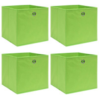 Miniatyr av produktbild för Förvaringslådor 4 st grön 32x32x32 cm tyg