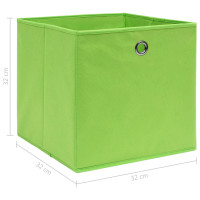 Miniatyr av produktbild för Förvaringslådor 4 st grön 32x32x32 cm tyg