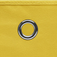Produktbild för Förvaringslådor med lock 10 st gul 32x32x32 cm tyg