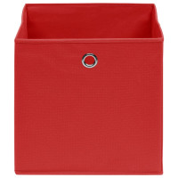 Produktbild för Förvaringslådor 10 st röd 32x32x32 cm tyg