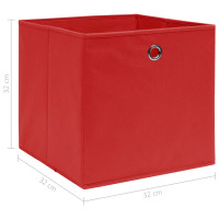 Produktbild för Förvaringslådor 10 st röd 32x32x32 cm tyg