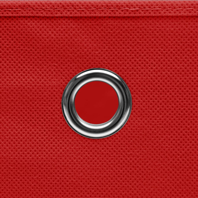 Produktbild för Förvaringslådor 4 st röd 32x32x32 cm tyg