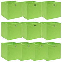 Miniatyr av produktbild för Förvaringslådor 10 st grön 32x32x32 cm tyg