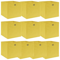 Miniatyr av produktbild för Förvaringslådor 10 st gul 32x32x32 cm tyg