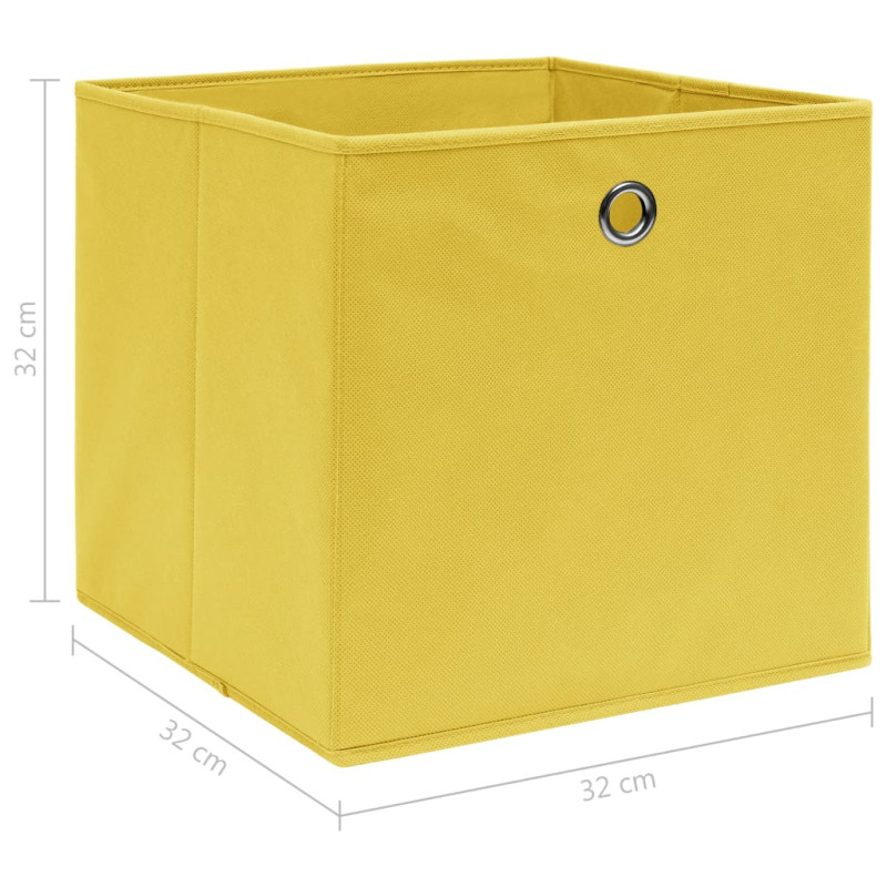 Produktbild för Förvaringslådor 10 st gul 32x32x32 cm tyg
