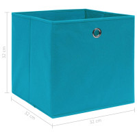 Produktbild för Förvaringslådor 4 st babyblå 32x32x32 cm tyg