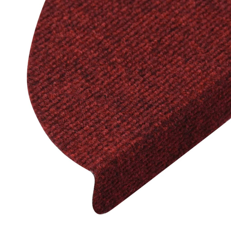 Produktbild för Trappstegsmattor självhäftande 15 st 56x17x3 cm röd