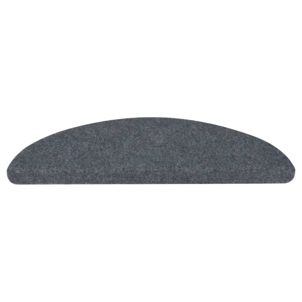 Produktbild för Trappstegsmattor självhäftande 15 st 65x22,5x3,5 cm grå