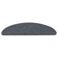Produktbild för Trappstegsmattor självhäftande 15 st 65x22,5x3,5 cm grå