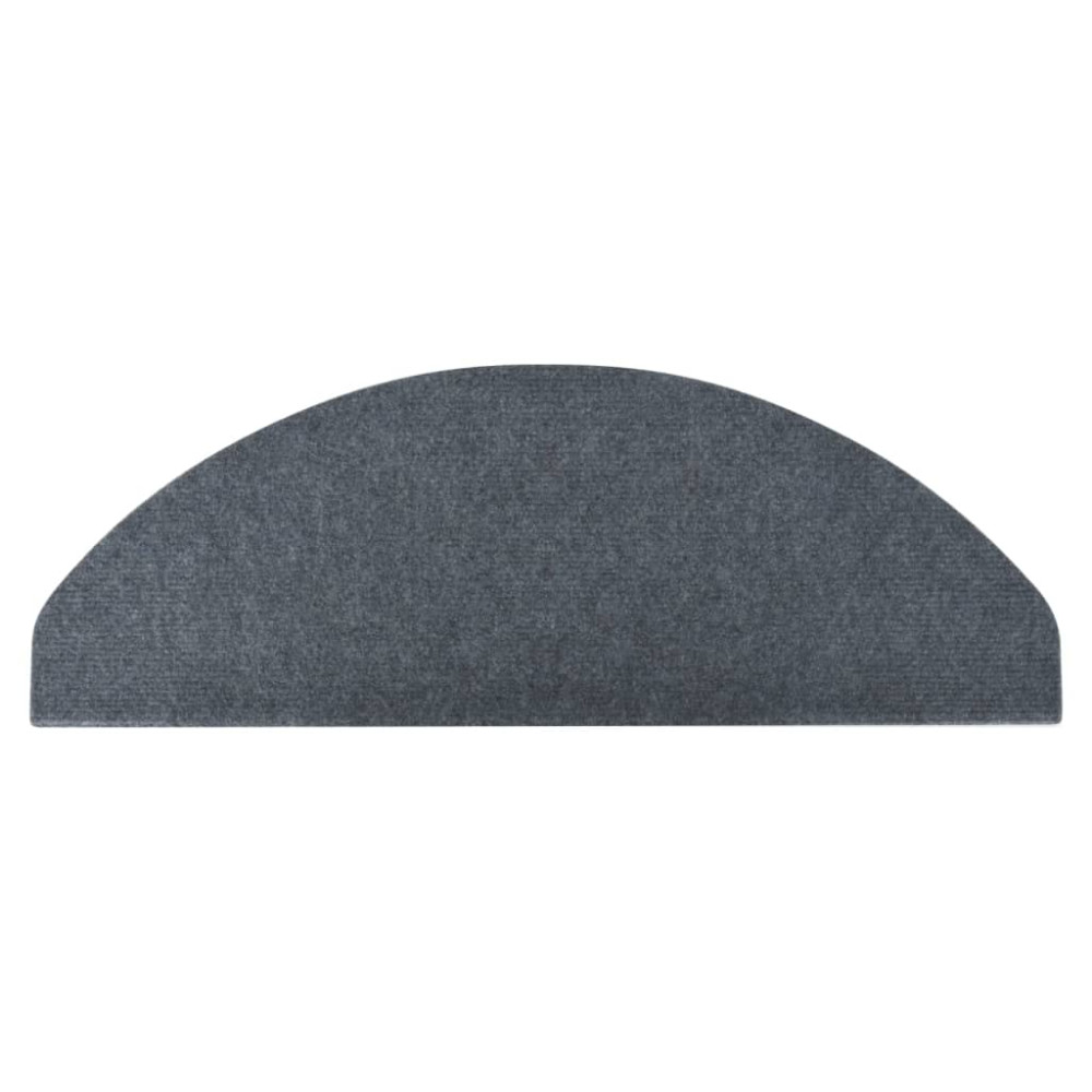 Produktbild för Trappstegsmattor självhäftande 15 st 65x22,5x3,5 cm grå
