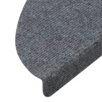 Produktbild för Trappstegsmattor självhäftande 15 st 65x22,5x3,5 cm grå