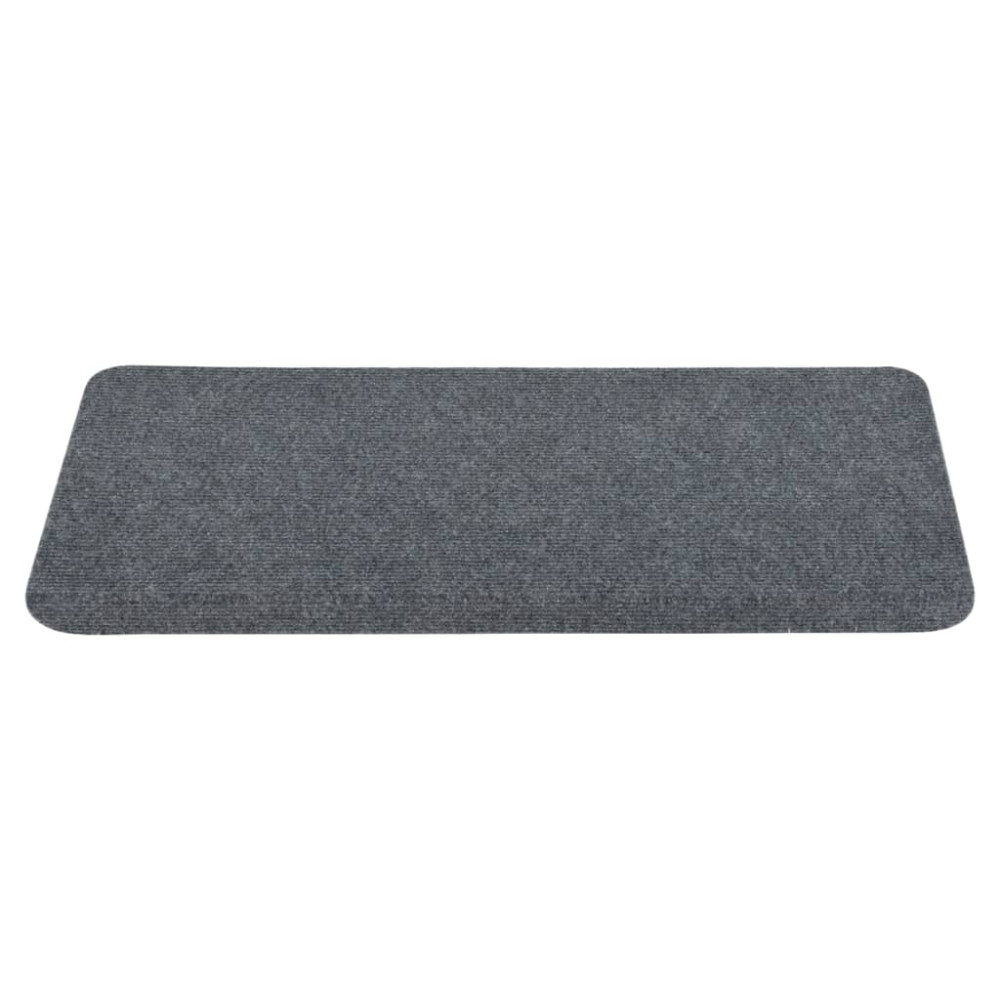 Produktbild för Trappstegsmattor självhäftande 15 st 65x24,5x3,5 cm grå