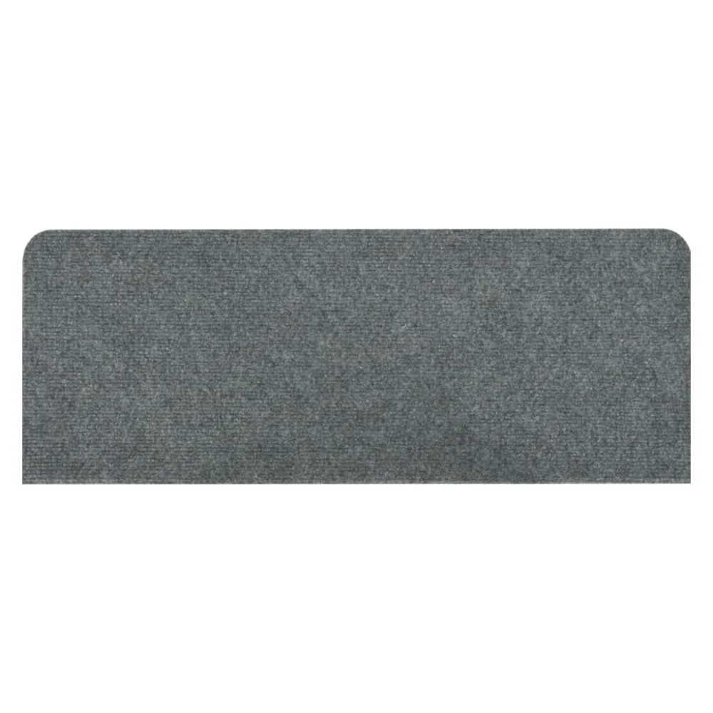 Produktbild för Trappstegsmattor självhäftande 15 st 65x24,5x3,5 cm grå