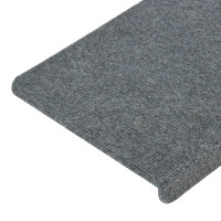 Produktbild för Trappstegsmattor självhäftande 15 st 65x24,5x3,5 cm grå