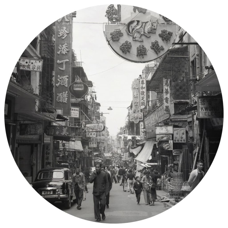 Produktbild för WallArt Tapet cirkelformad Hong Kong the Old Days 142,5 cm