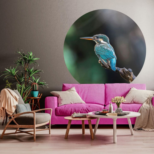 WallArt WallArt Tapet cirkelformad The Kingfisher 142,5 cm