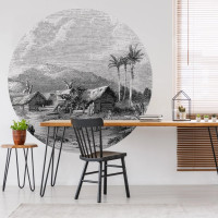 Produktbild för WallArt Tapet cirkelformad Landscape of Guadeloupe 190 cm