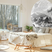 Produktbild för WallArt Tapet cirkelformad Landscape of Guadeloupe 190 cm