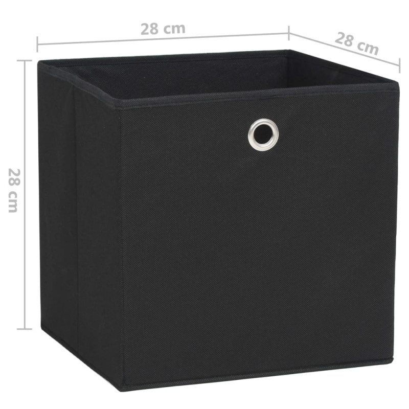 Produktbild för Förvaringslådor 4 st non-woven tyg 28x28x28 cm svart