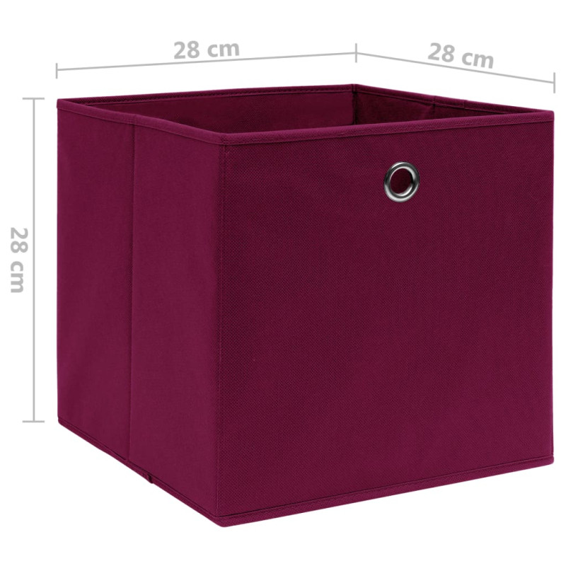 Produktbild för Förvaringslådor 4 st non-woven tyg 28x28x28 cm mörkröd