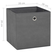 Miniatyr av produktbild för Förvaringslådor 4 st non-woven tyg 28x28x28 cm grå