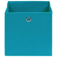 Produktbild för Förvaringslådor 10 st non-woven tyg 28x28x28 cm babyblå