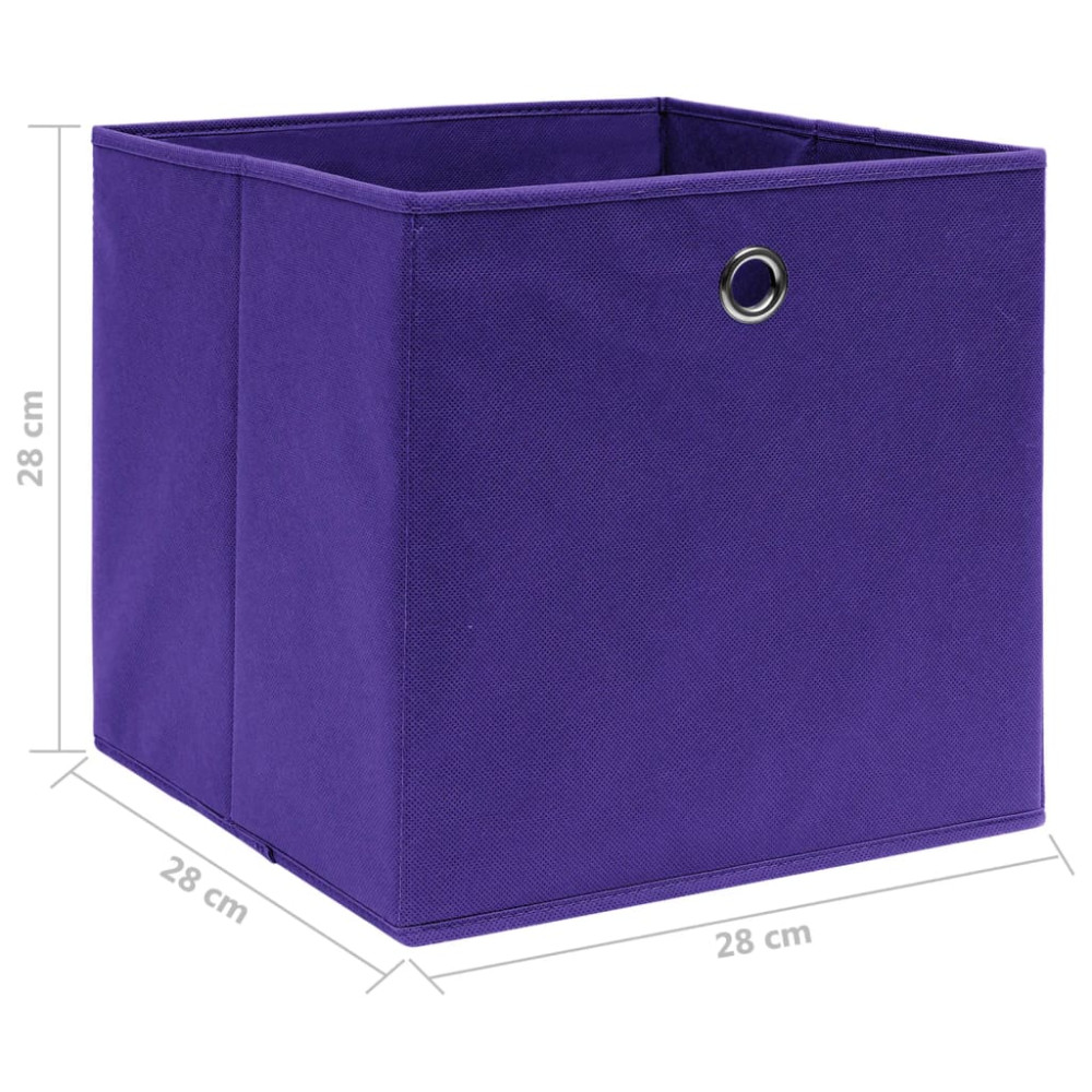 Produktbild för Förvaringslådor 10 st non-woven tyg 28x28x28 cm lila