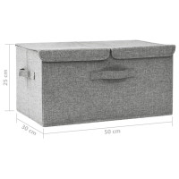 Produktbild för Förvaringslåda tyg 50x30x25 cm grå