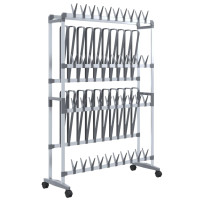 Produktbild för Skohylla med hjul silver 89x27x120 cm