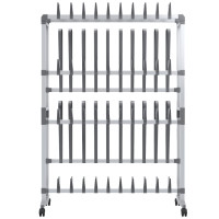 Produktbild för Skohylla med hjul silver 89x27x120 cm