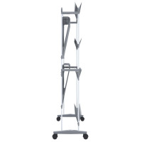 Produktbild för Skohylla med hjul silver 89x27x120 cm