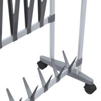 Produktbild för Skohylla med hjul silver 89x27x120 cm