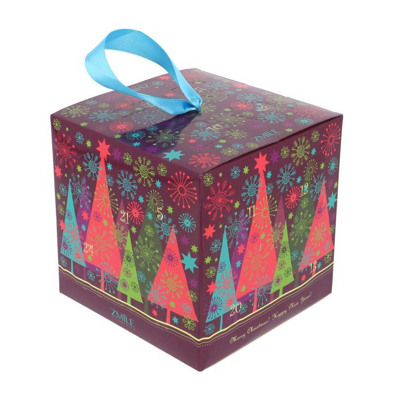Produktbild för Advent Calendar Cube 'Christmas Trees'