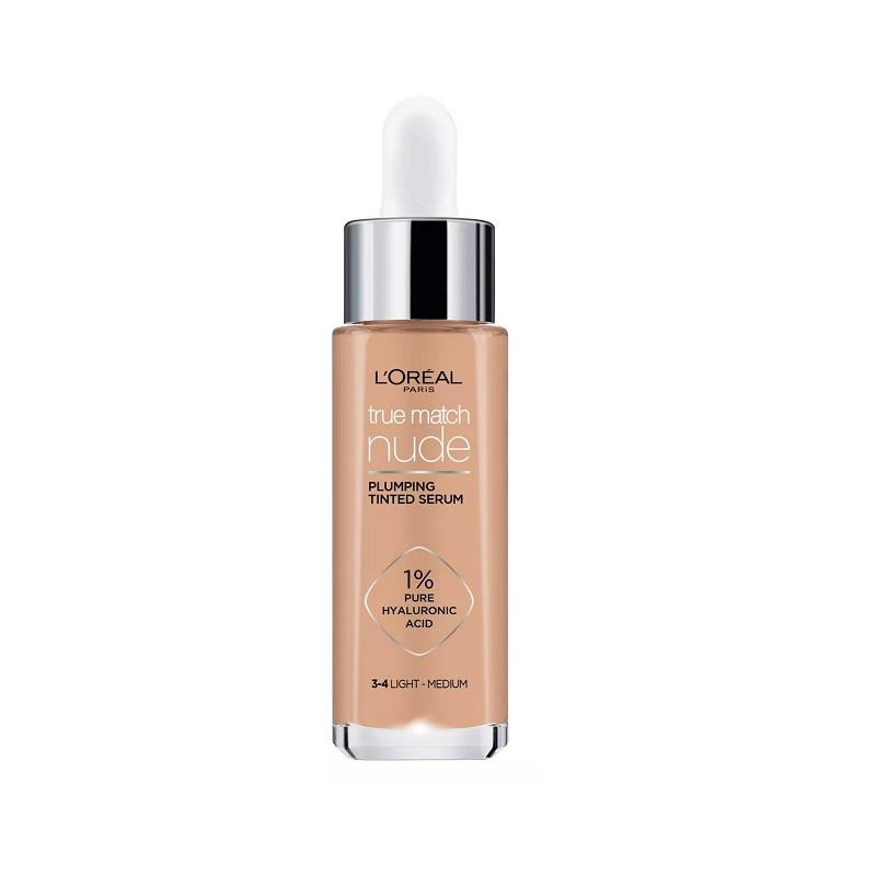 Produktbild för L'Oréal True Match Nude Plumping Tinted Serum Foundation 3-4 Light-Medium 30ml