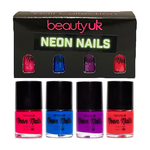 BeautyUK Beauty UK Neon Nail Polish Set 2 4x9ml