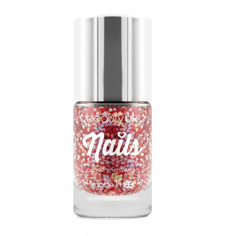 Produktbild för Beauty UK Glitter Nail Polish - Astral Stars Red