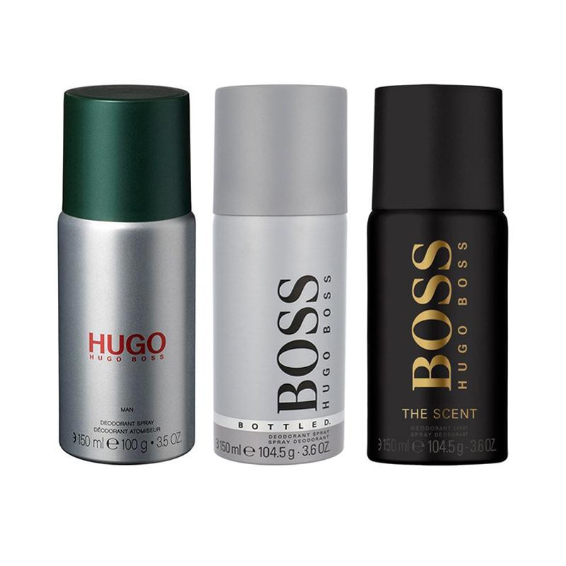 Produktbild för 3-pack Hugo Boss Deo Spray Bottled + Hugo Man + The Scent 150ml
