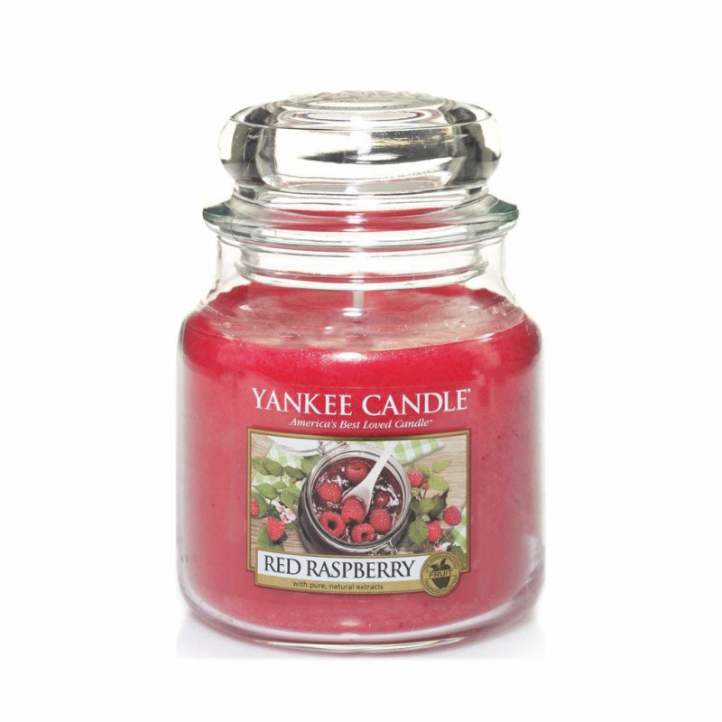 Produktbild för Classic Medium Jar Red Raspberry Candle 411g