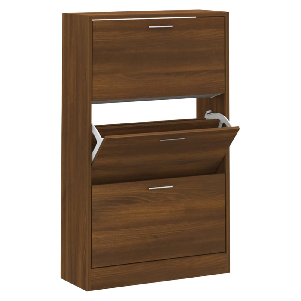 Produktbild för Skohylla sonoma-ek 63x24x103 cm konstruerat trä