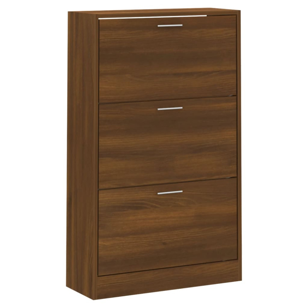 Produktbild för Skohylla sonoma-ek 63x24x103 cm konstruerat trä
